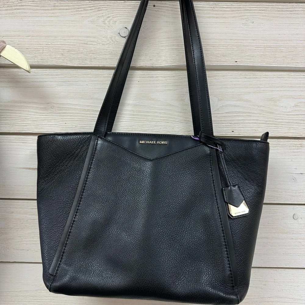 Michael Kors Pebbled Leather Black Tote Bag
